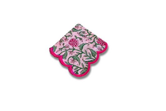 Happy Embroidered Cocktail Napkin - Set of 4
