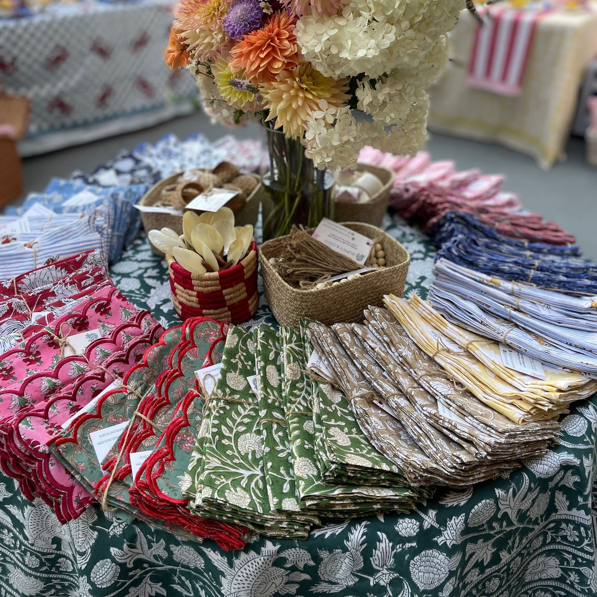 Yellow Daisy Chain Napkin - Set of 4