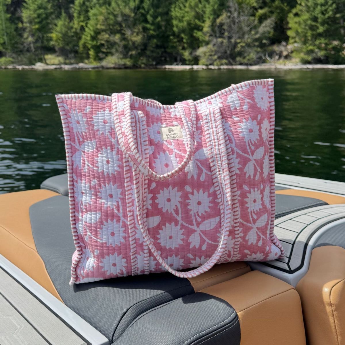 Pink Daisy Chain Market Tote