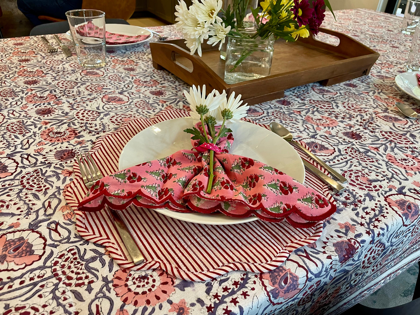 Blush Embroidered Napkin - Set of 4