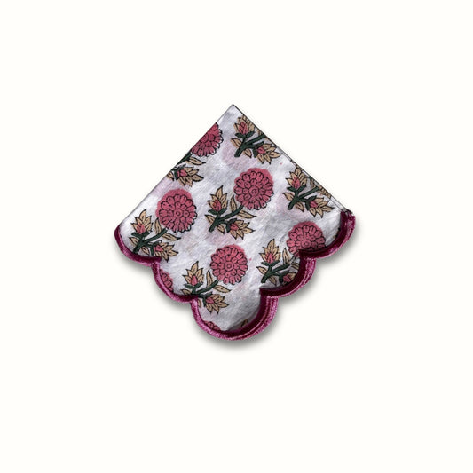 Marigold Embroidered Cocktail Napkin - Set of 4