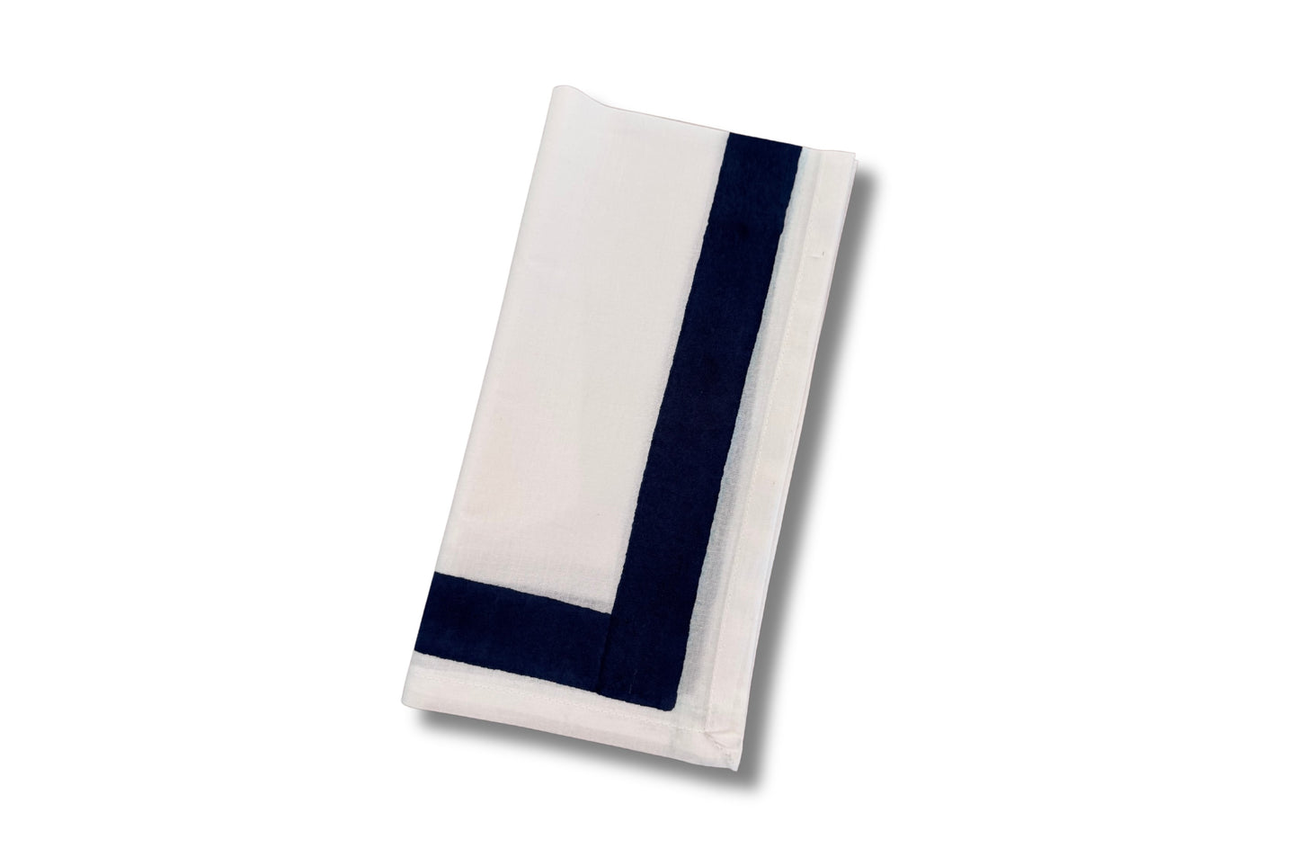 Navy blue square napkin folded
