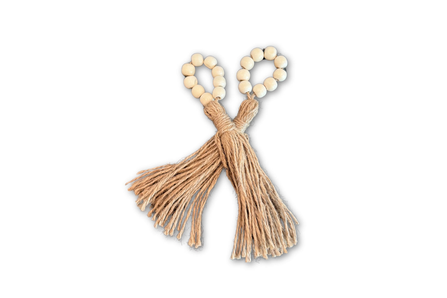 Wood Beaded Napkin Tassel - Set of 4