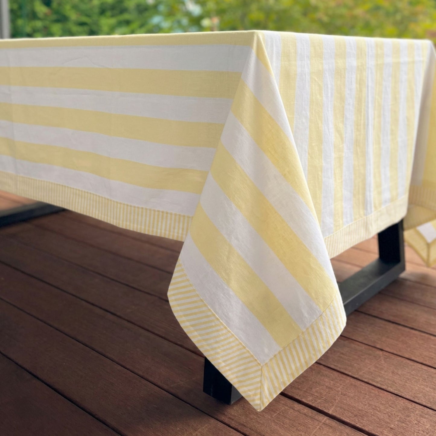 Yellow Striped Tablecloth