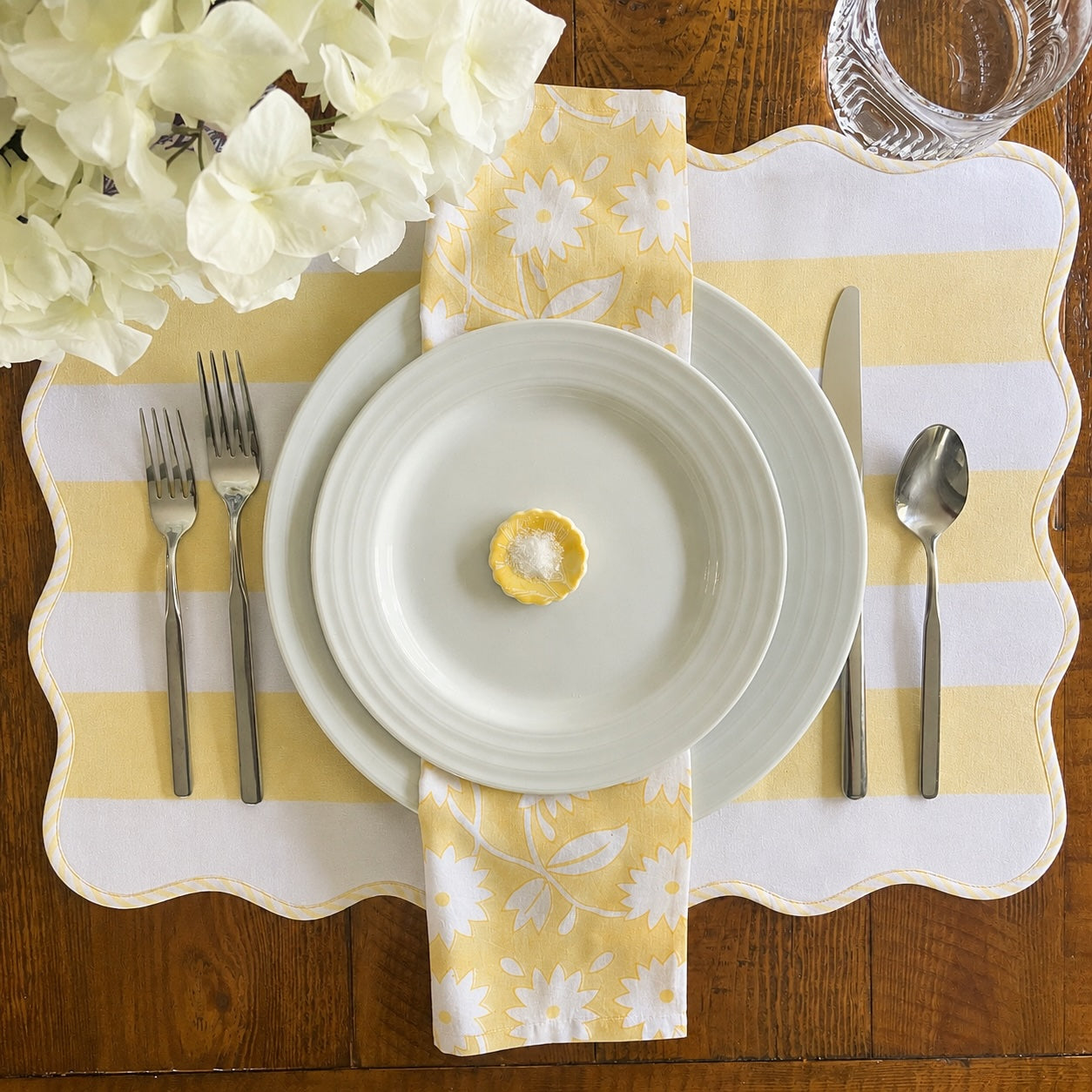 Yellow Daisy Chain Napkin - Set of 4