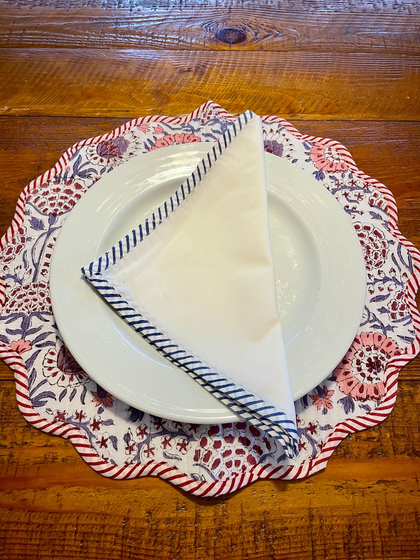Spark Striped Edge Napkin - Set of 4