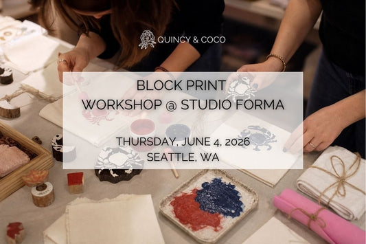 Block Print Workshop - June 4 - Studio Forma, Seattle