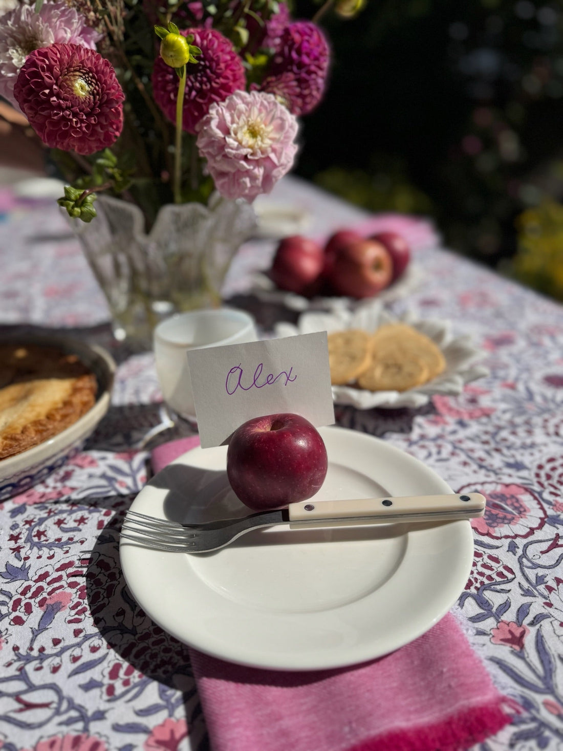 Decorate for fall with crimson purple and pink