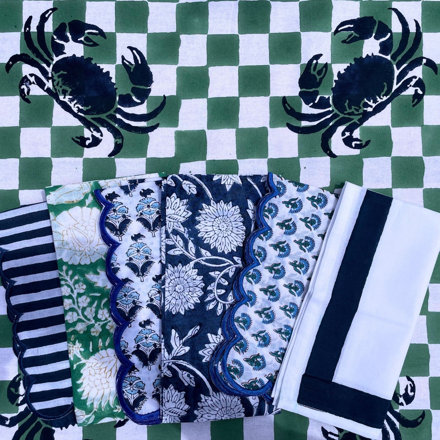 Dungeness Tablecloth - Blue and Green