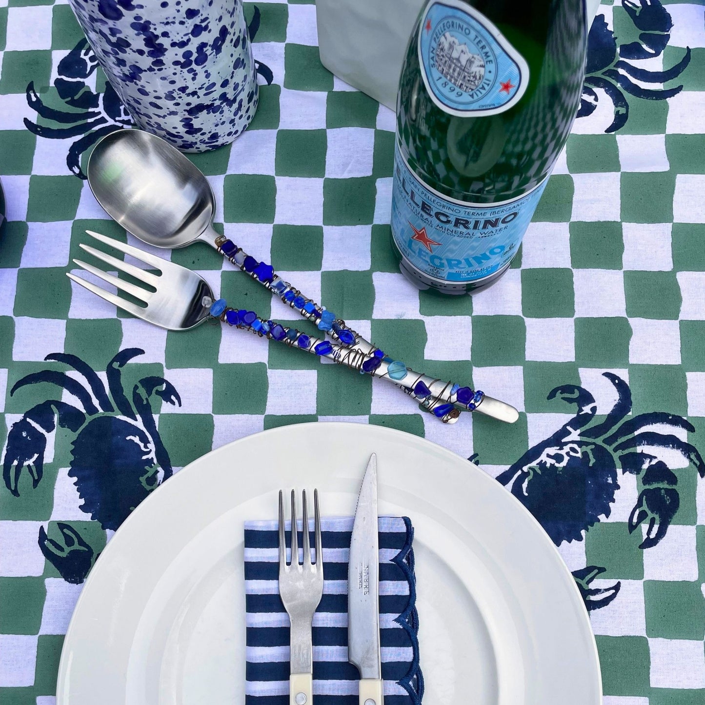 Dungeness Tablecloth - Blue and Green
