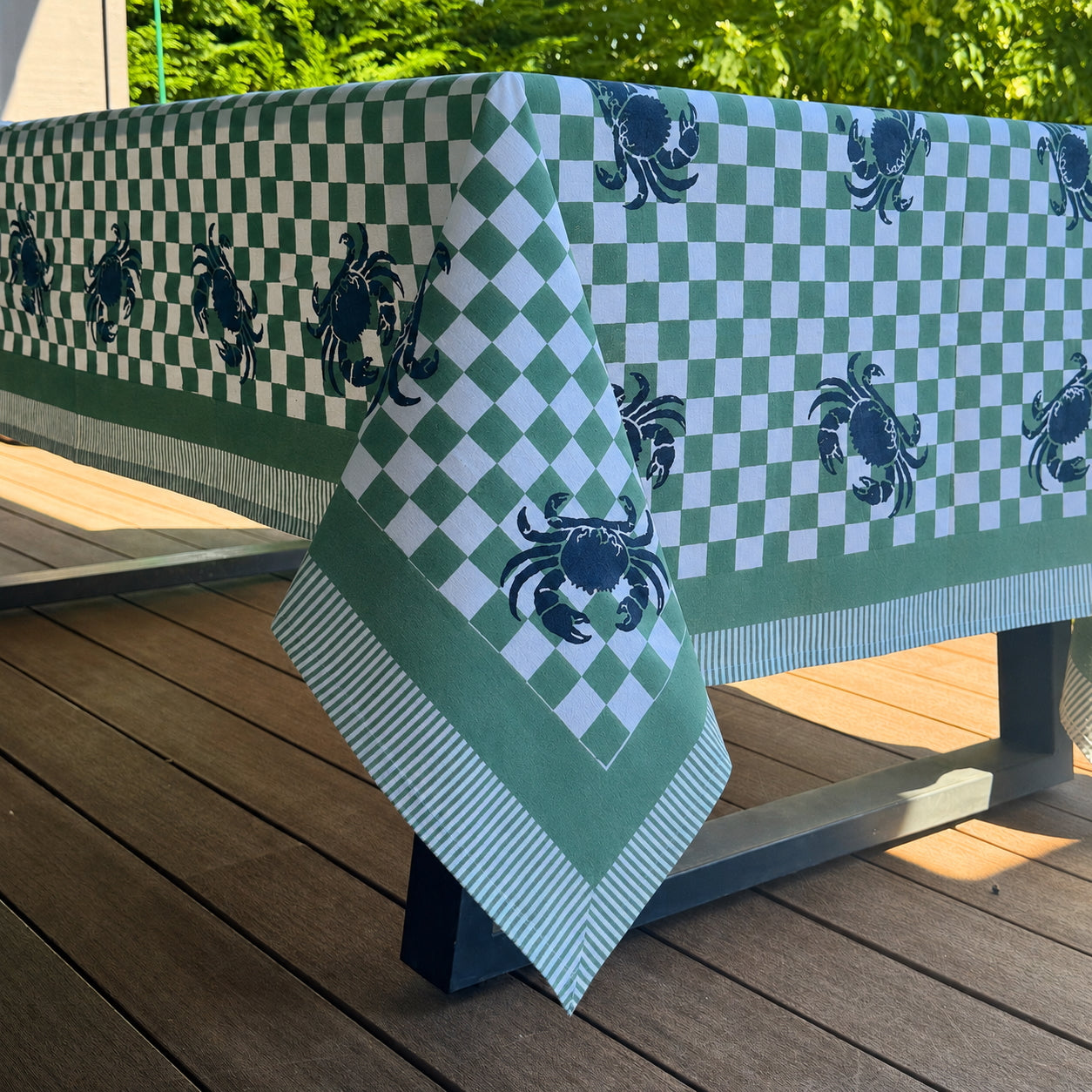 Dungeness Tablecloth - Blue and Green