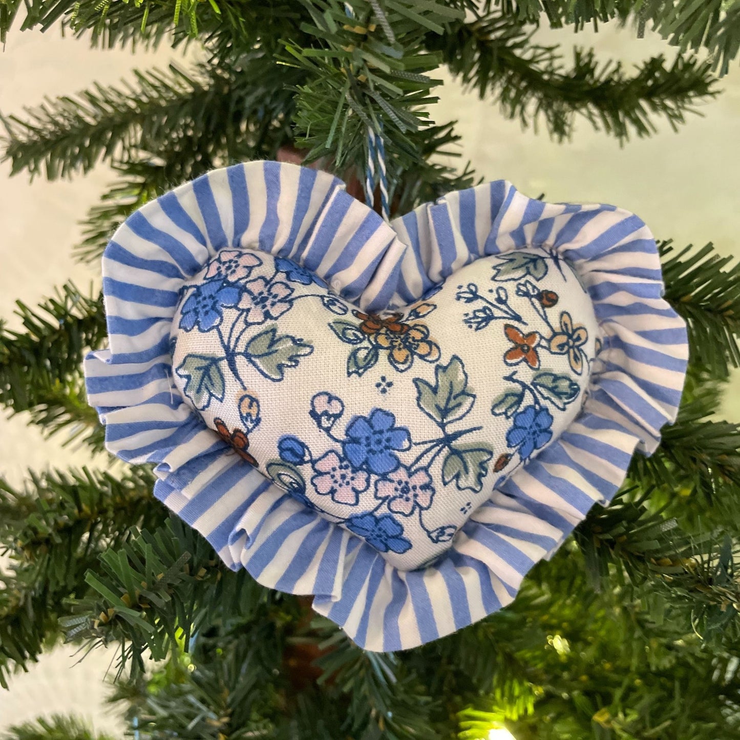 Ruffled Heart Ornaments - Set of 3