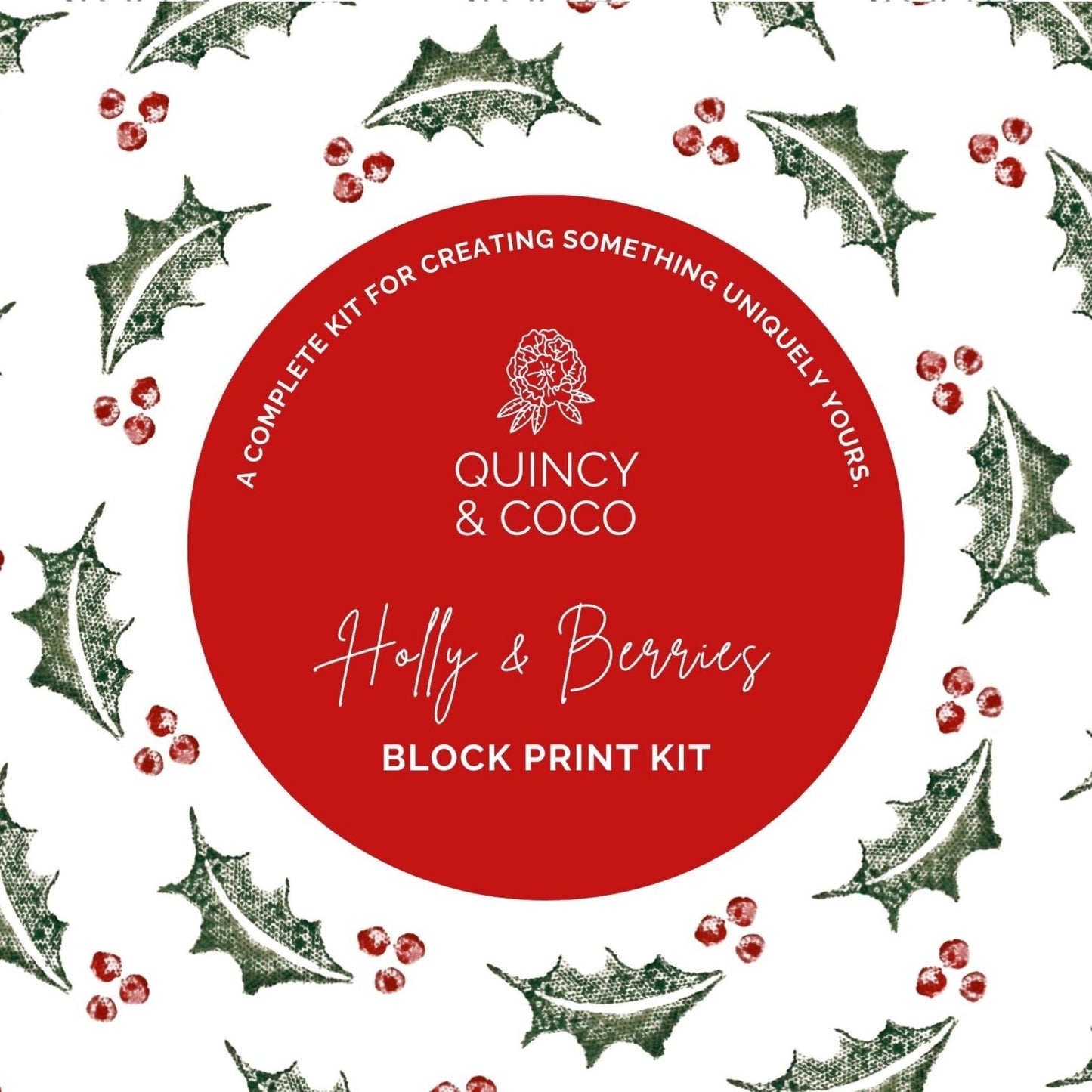 Holly and Berries Block Print Kit