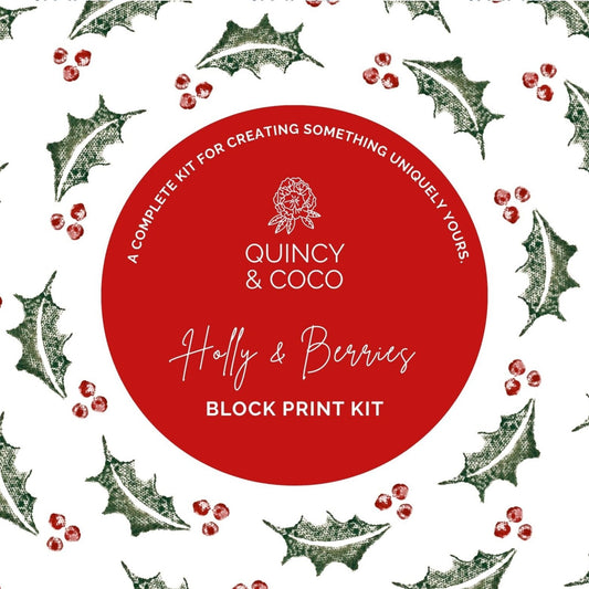 Holly and Berries Block Print Kit