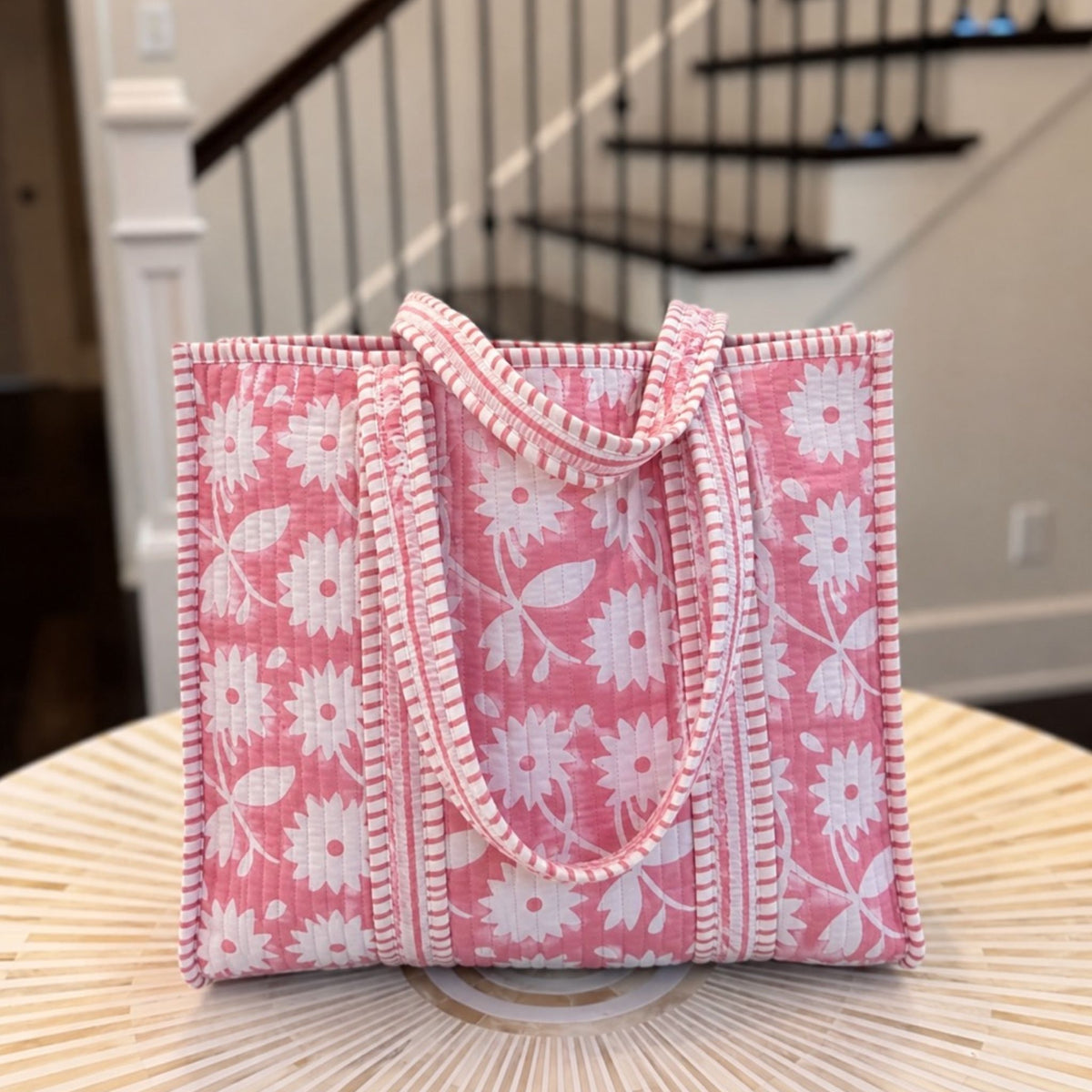 Pink Daisy Chain Market Tote