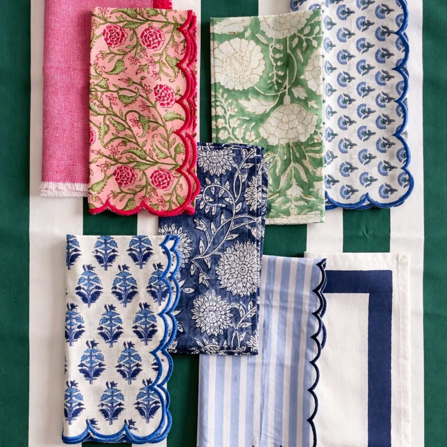 Green Striped Tablecloth