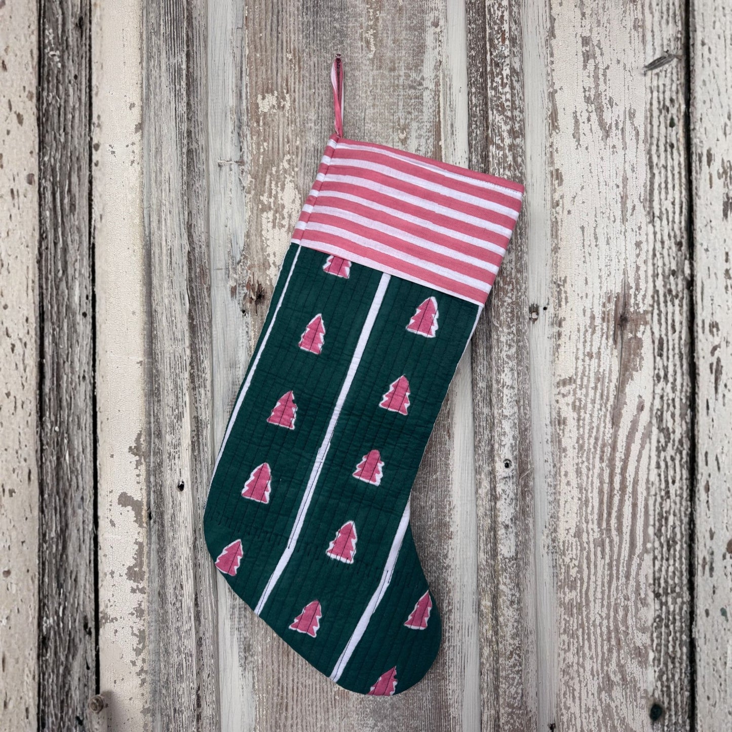 Block Print Holiday Stockings