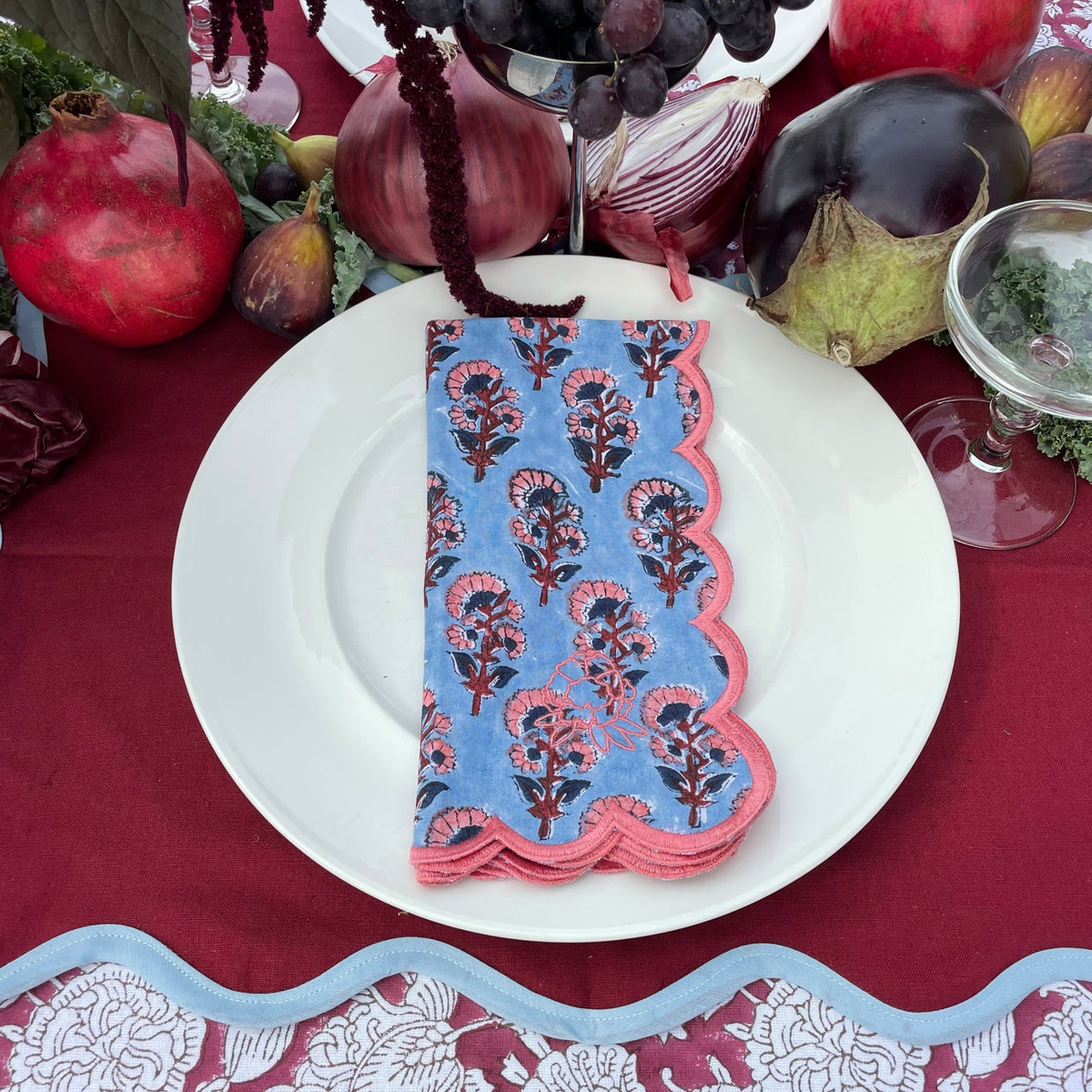 Pinot Block Print Tablecloth