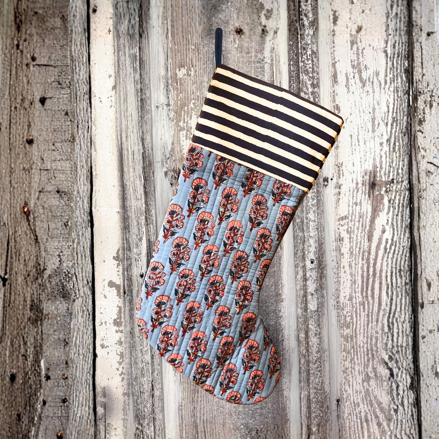 Block Print Holiday Stockings