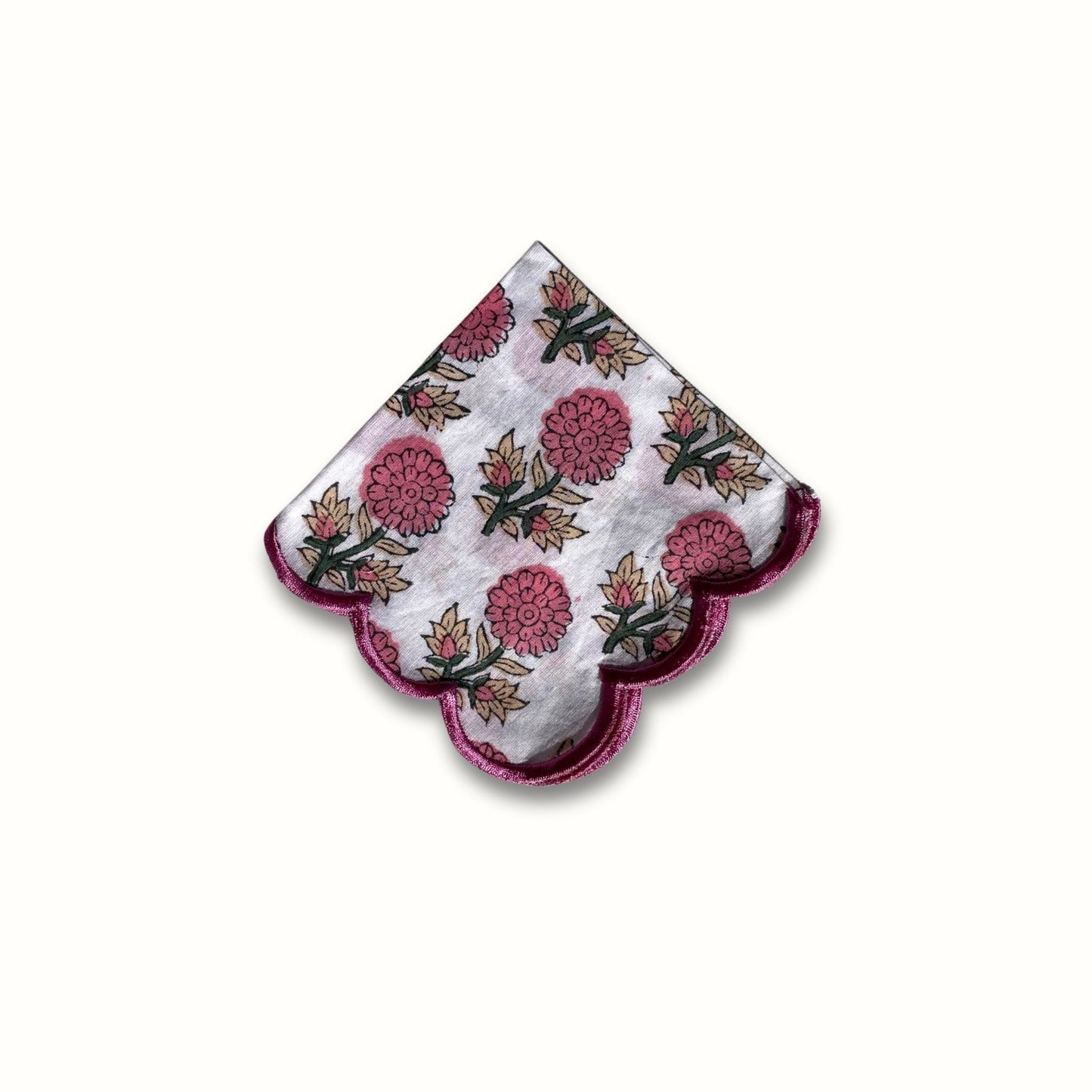 Marigold Embroidered Cocktail Napkin - Set of 4