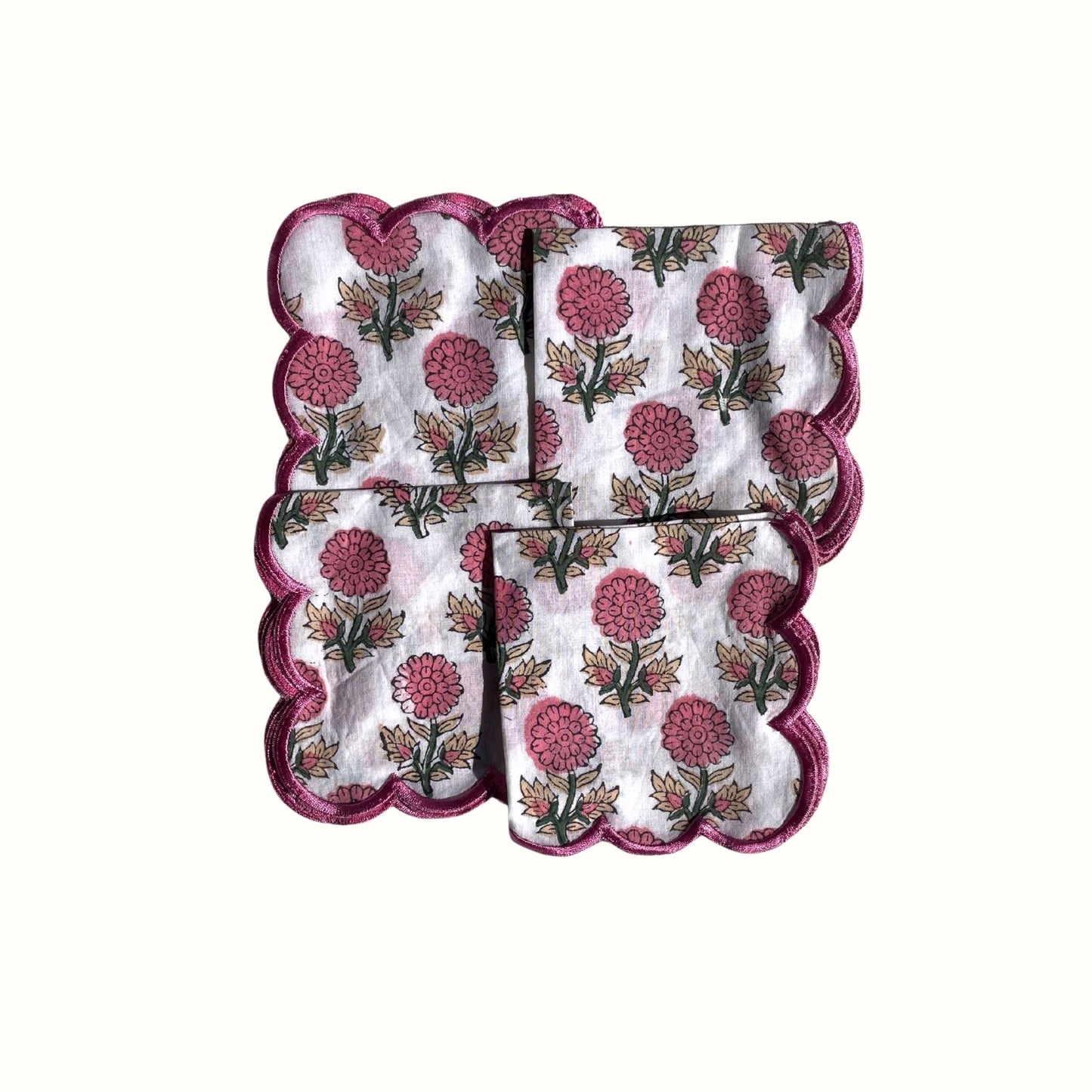 Marigold Embroidered Cocktail Napkin - Set of 4