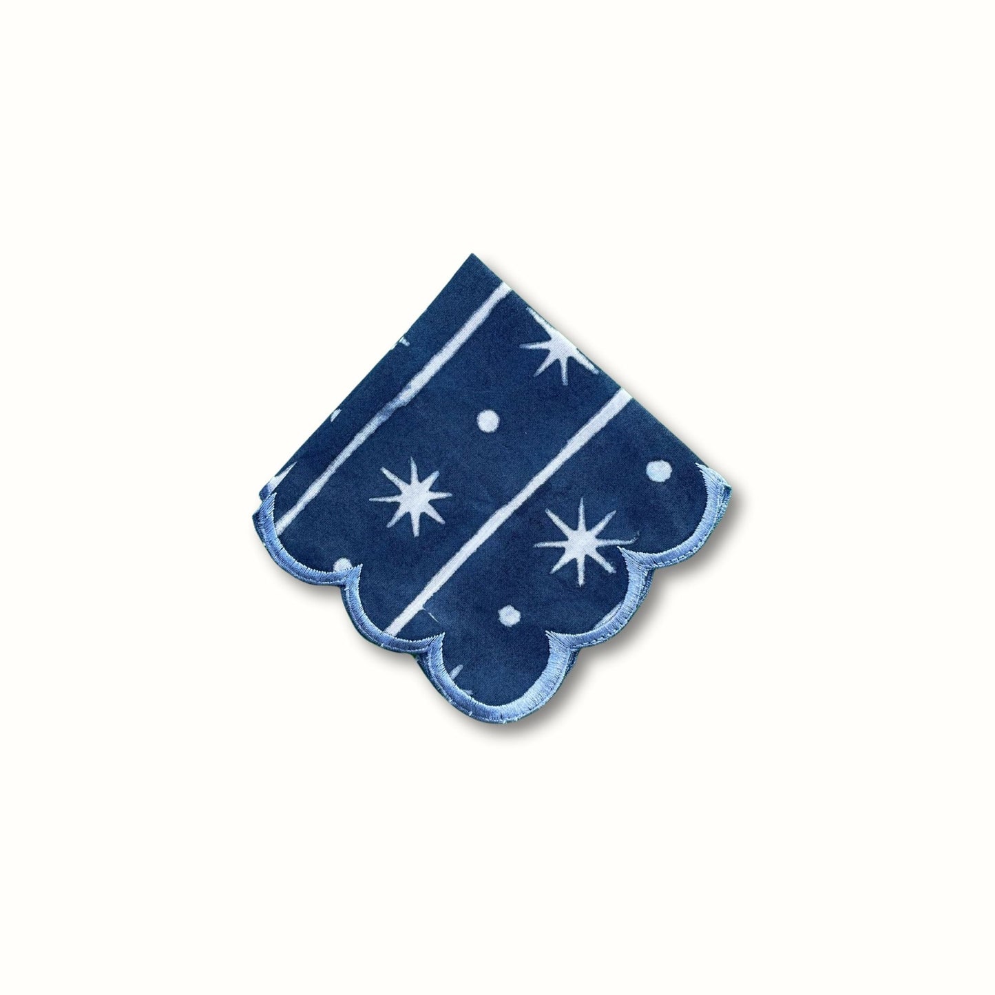 Holiday Star Embroidered Cocktail Napkin - Set of 4