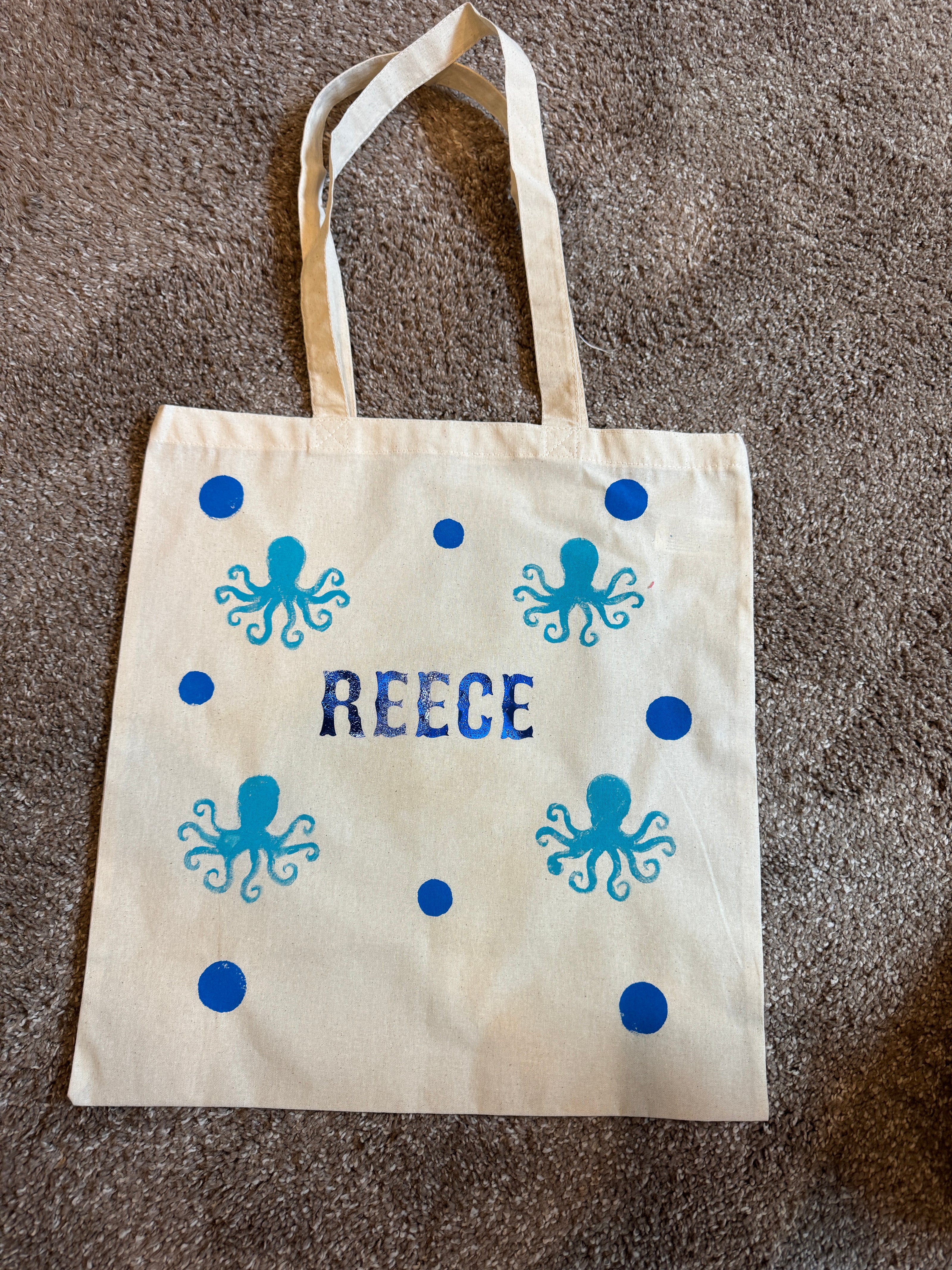 Oly Octopus Block Print Bag for Reece