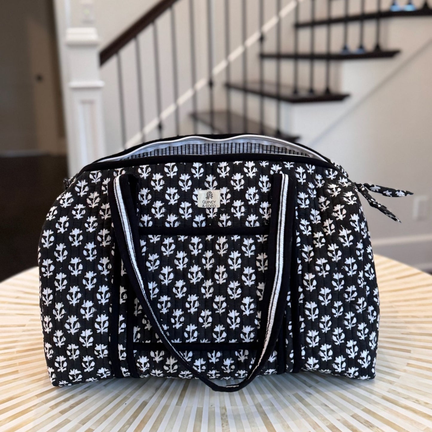 Onyx Quilted Weekender Duffel