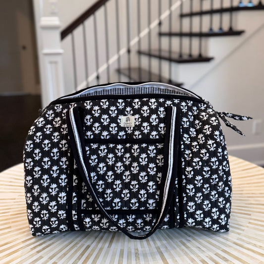 Onyx Quilted Weekender Duffel