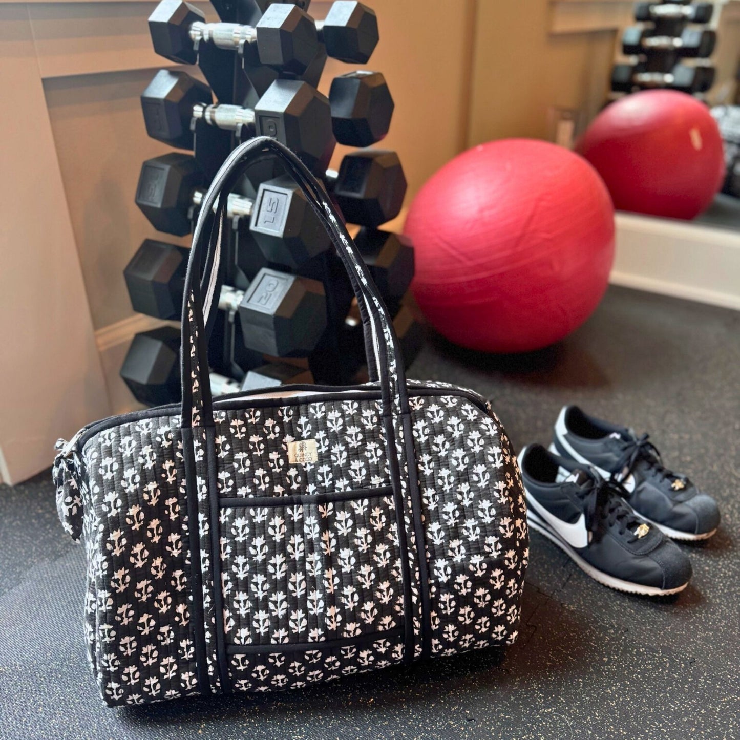 Onyx Quilted Weekender Duffel