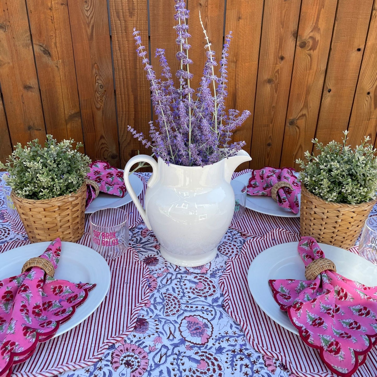 Blush Embroidered Napkin - Set of 4