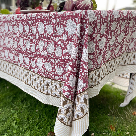 Pinot Block Print Tablecloth