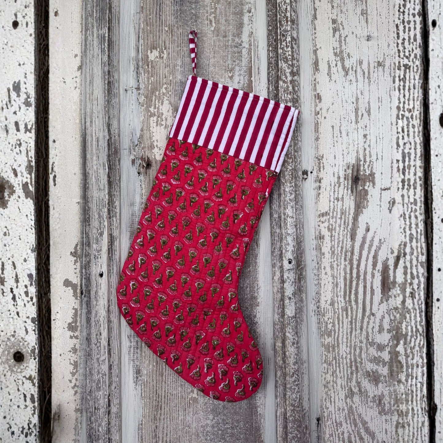 Block Print Holiday Stockings