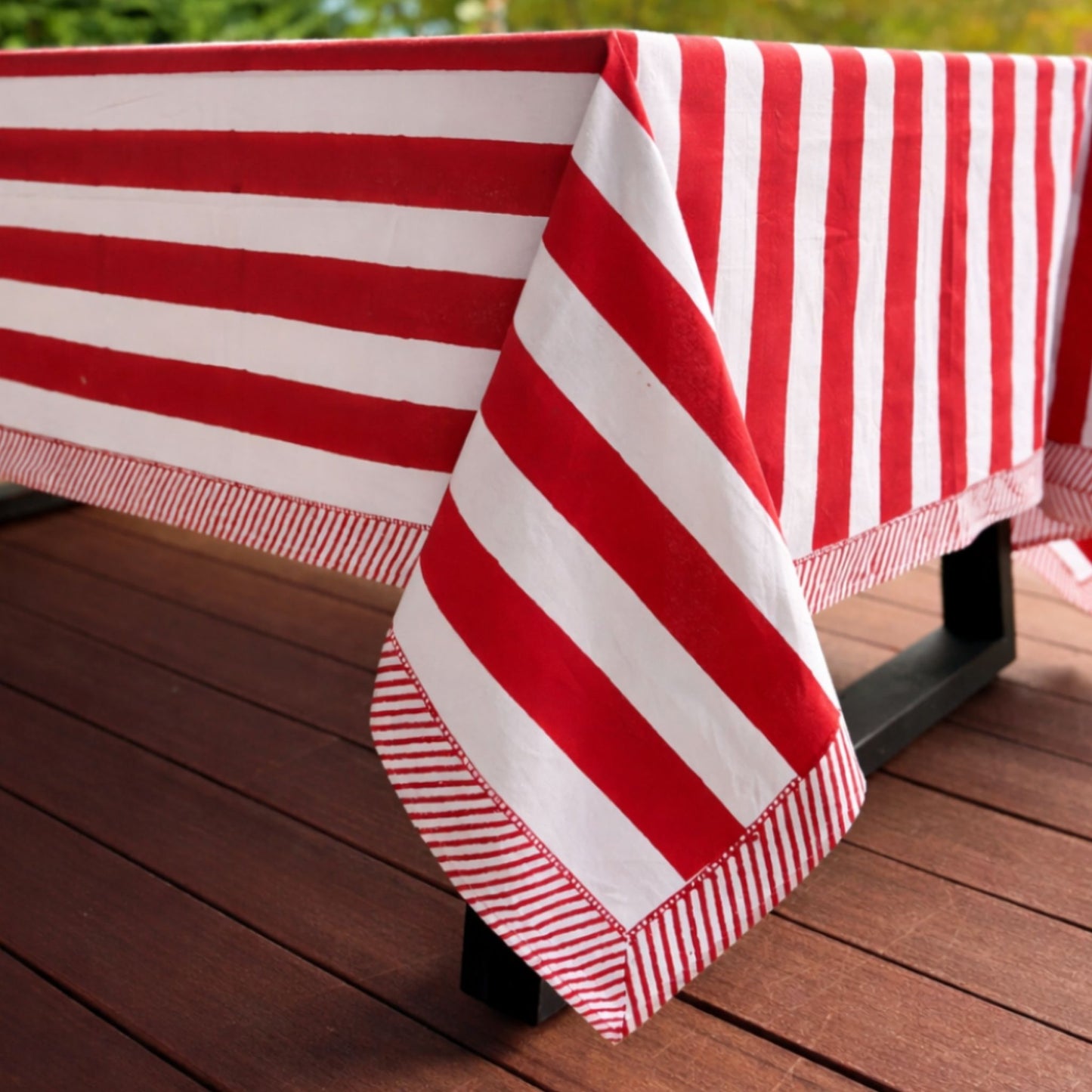 Red Striped Tablecloth