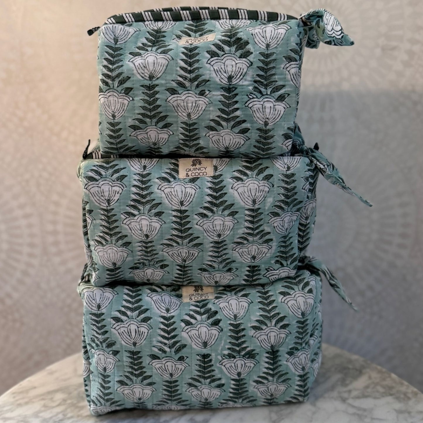 Sage Tulip Makeup Bag