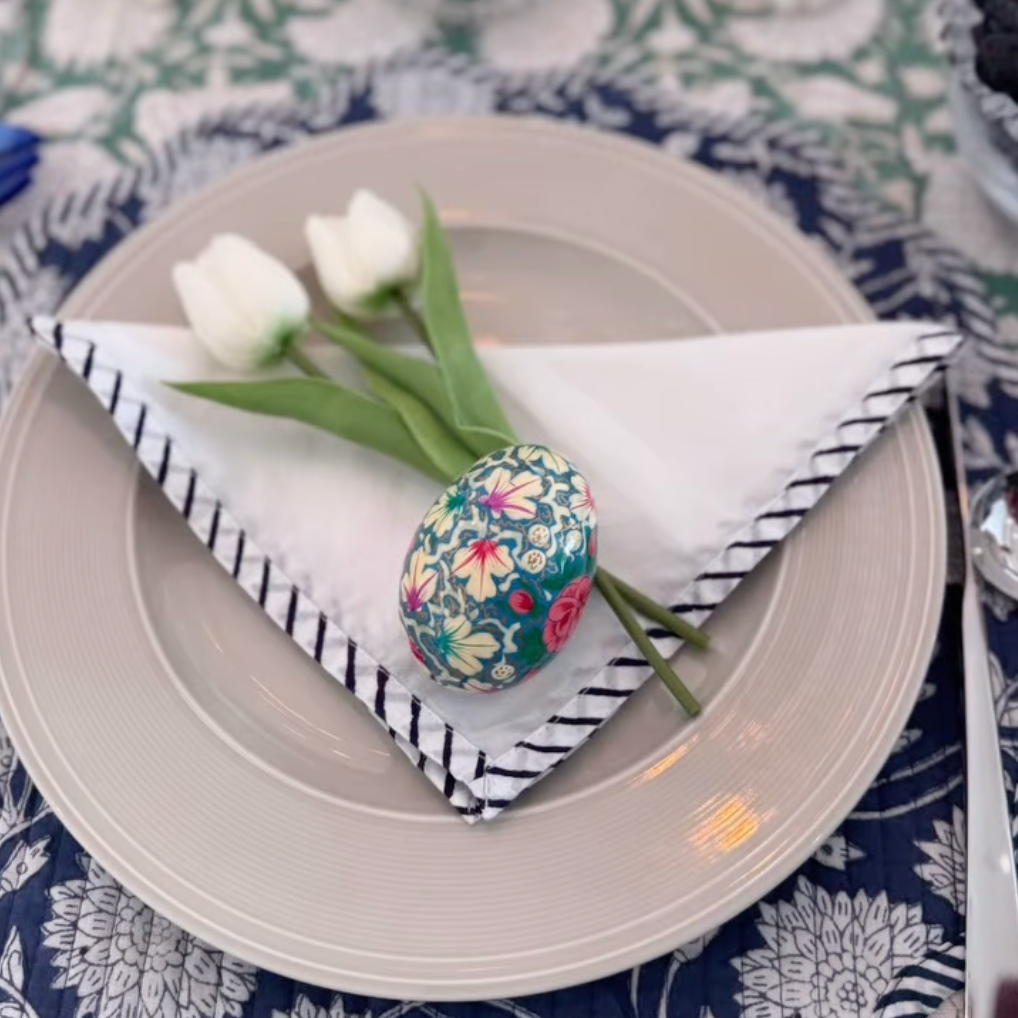 Spark Striped Edge Napkin - Set of 4