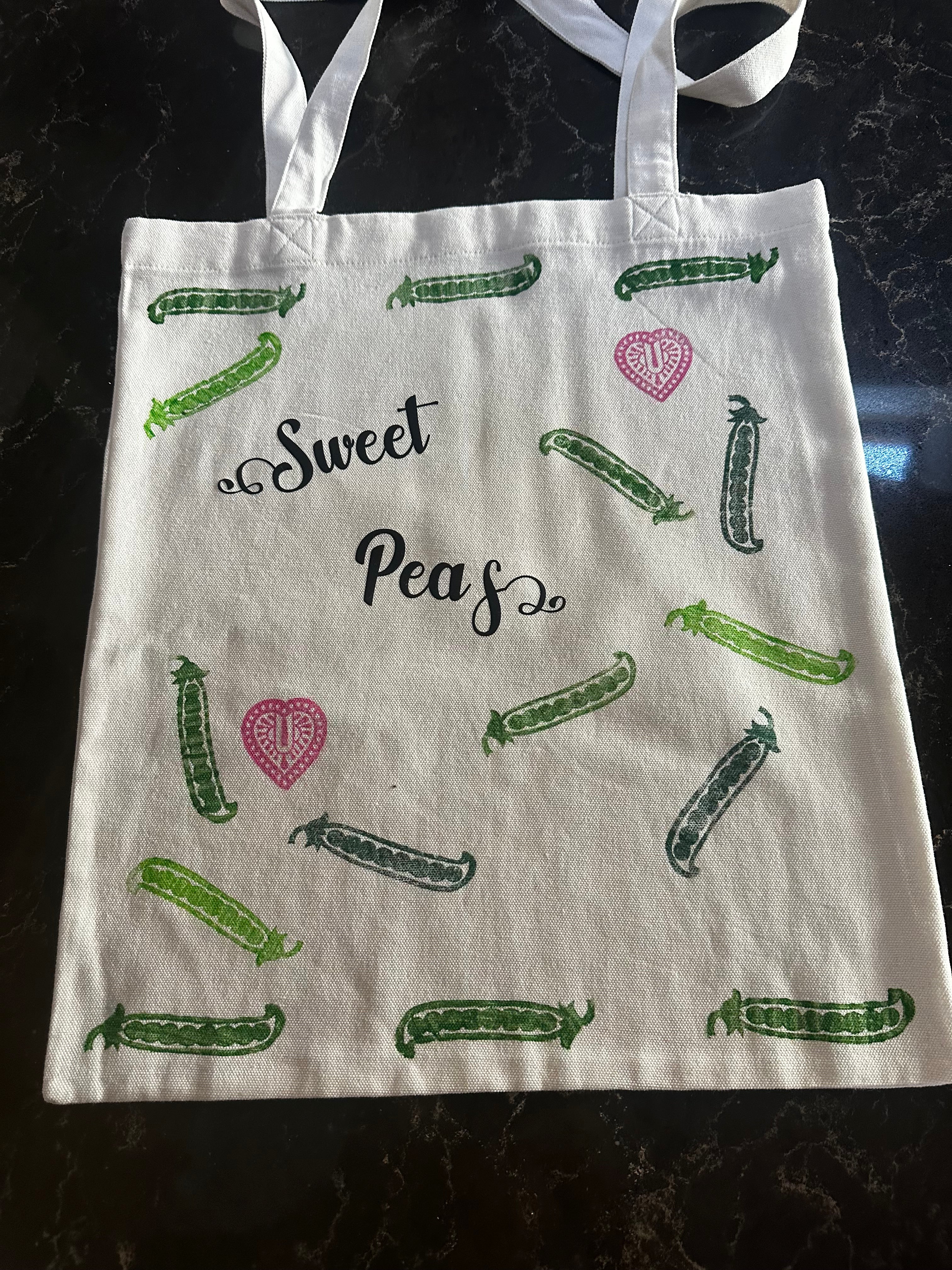 Sweet Pea Block Print Bag