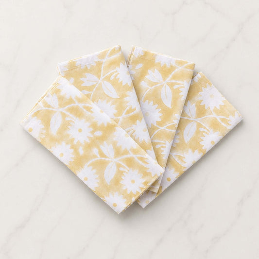Yellow Daisy Chain Napkin - Set of 4