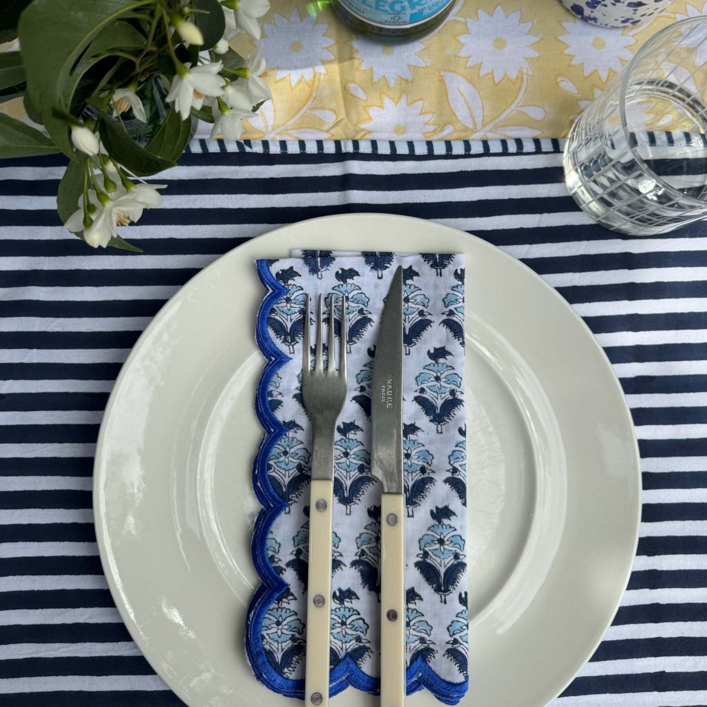 Blue Stripe Reversible Placemats - Set of 4